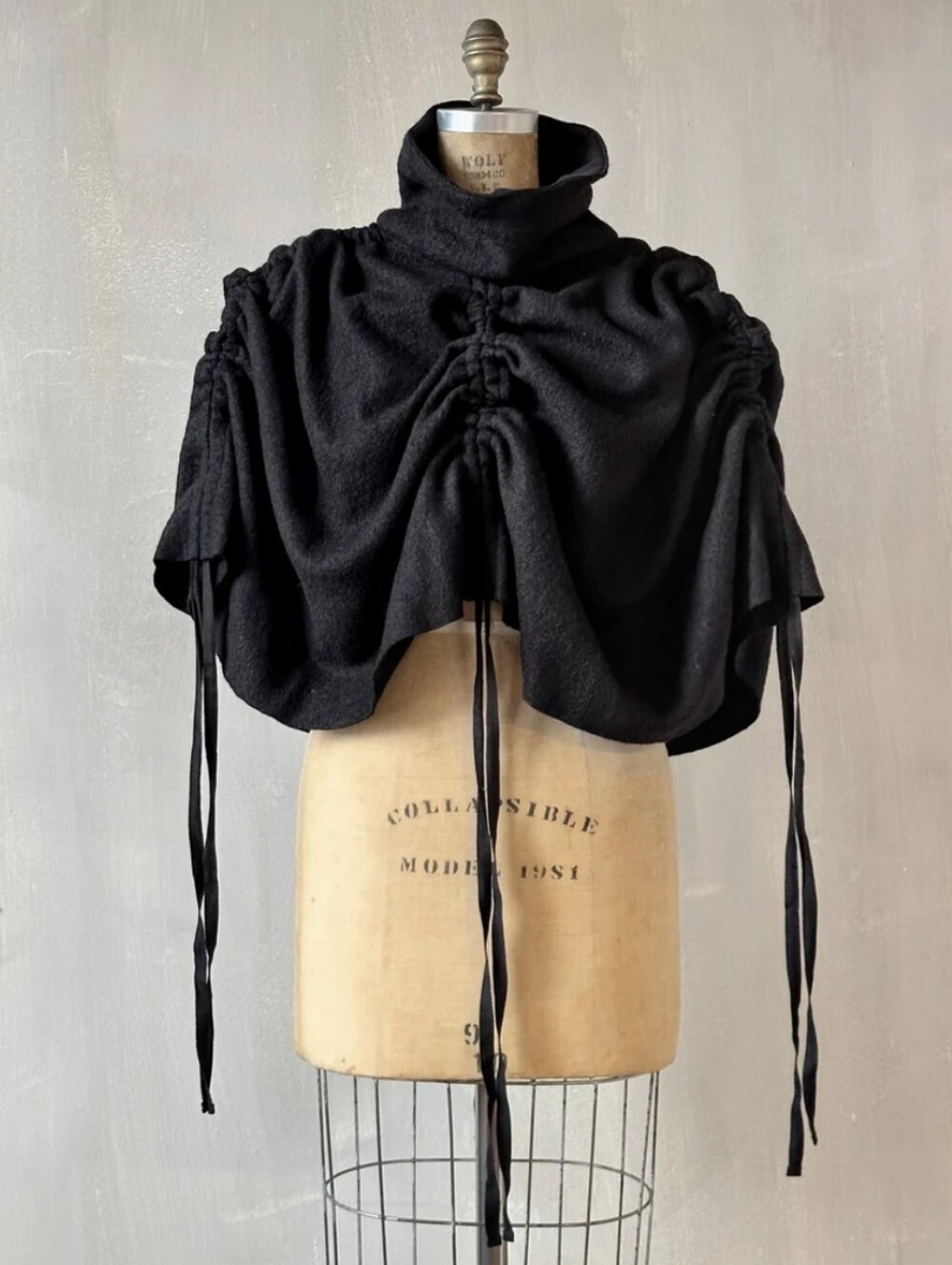 Nuit Atelier Ruched Wool Capelet